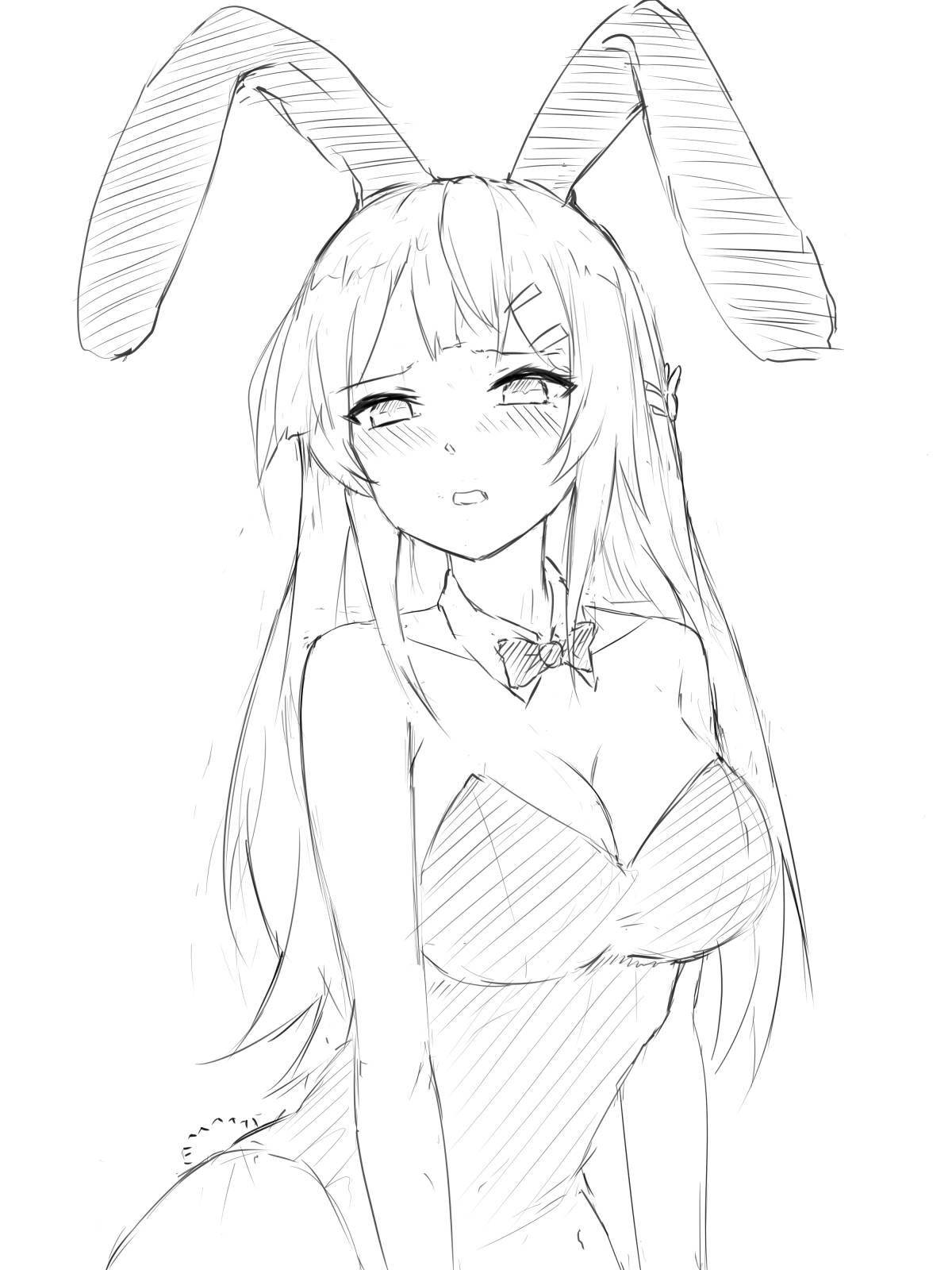 Fancy coloring anime rabbit