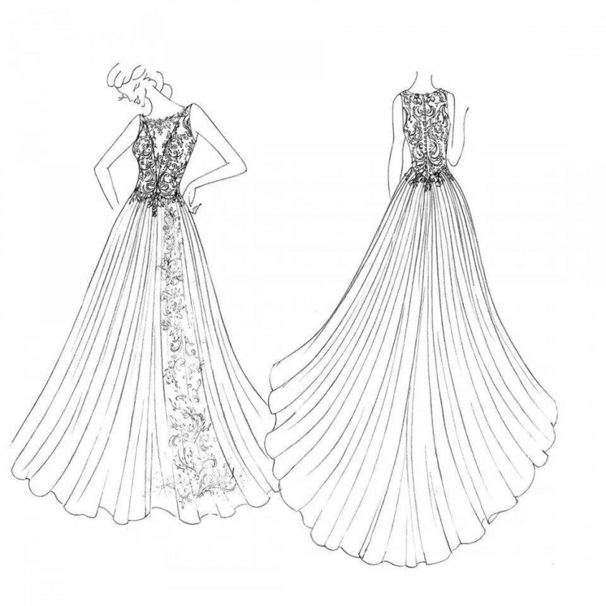 Coloring page with funny fashion design