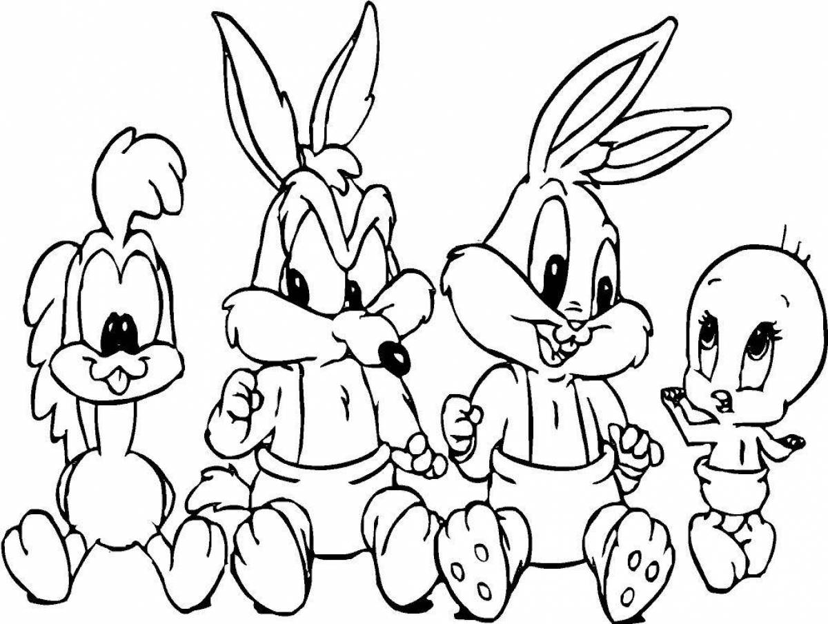 Tiny bunny fluttering coloring pages