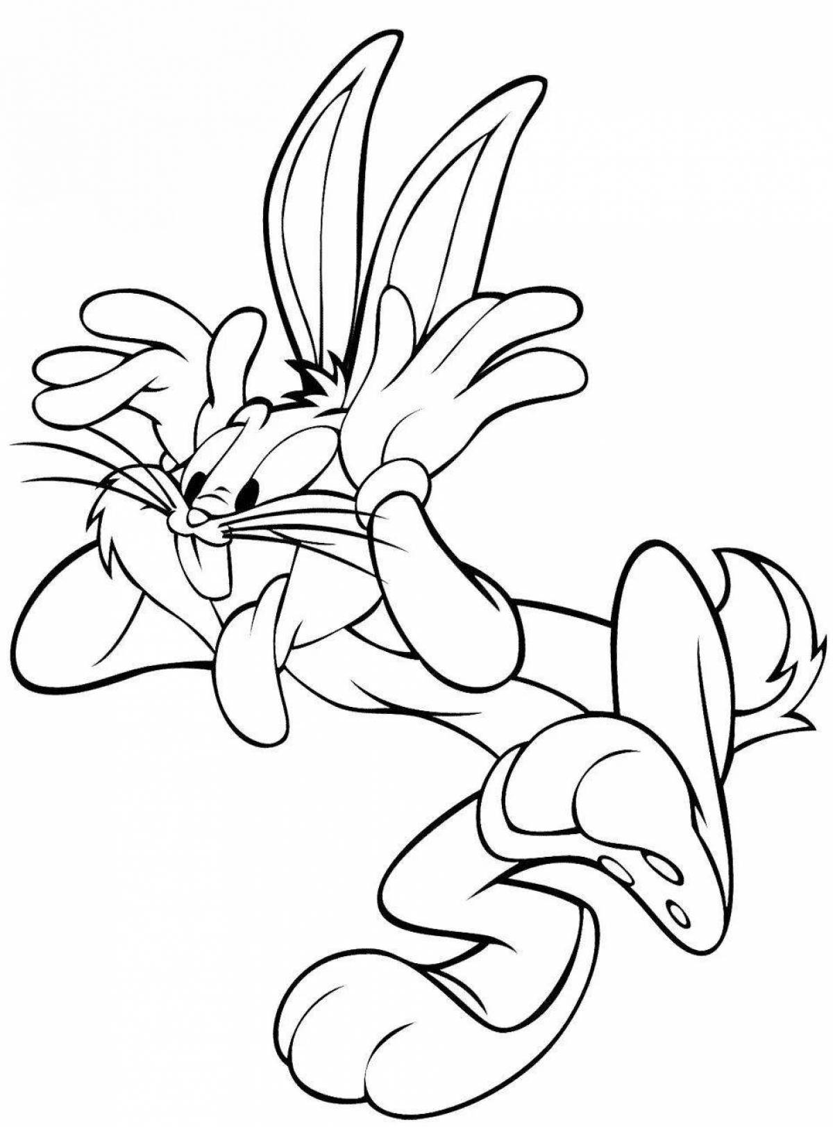 Wiggly tiny bunny coloring page