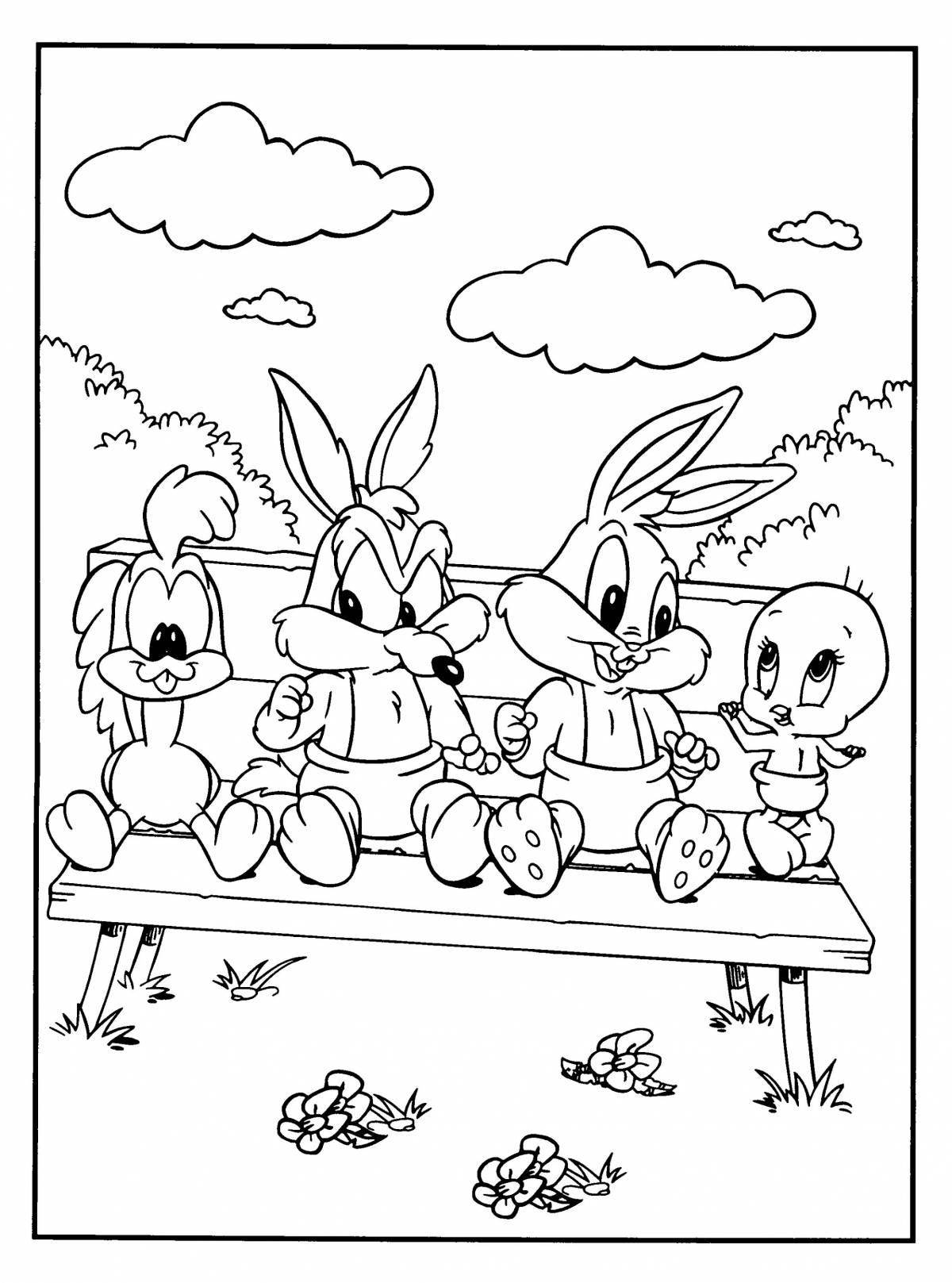 Tiny bunny coloring page
