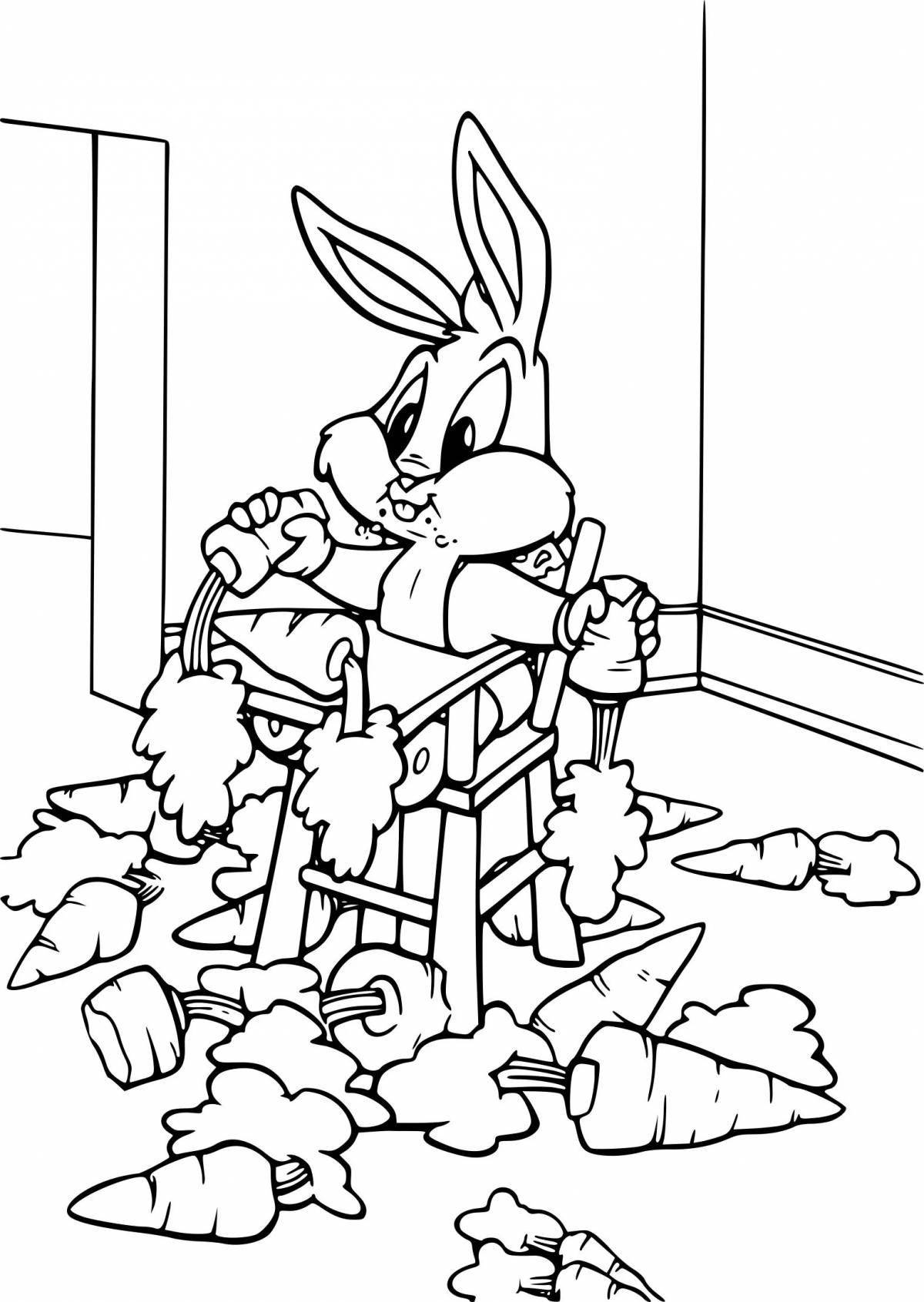 Alert coloring book bunny bunny