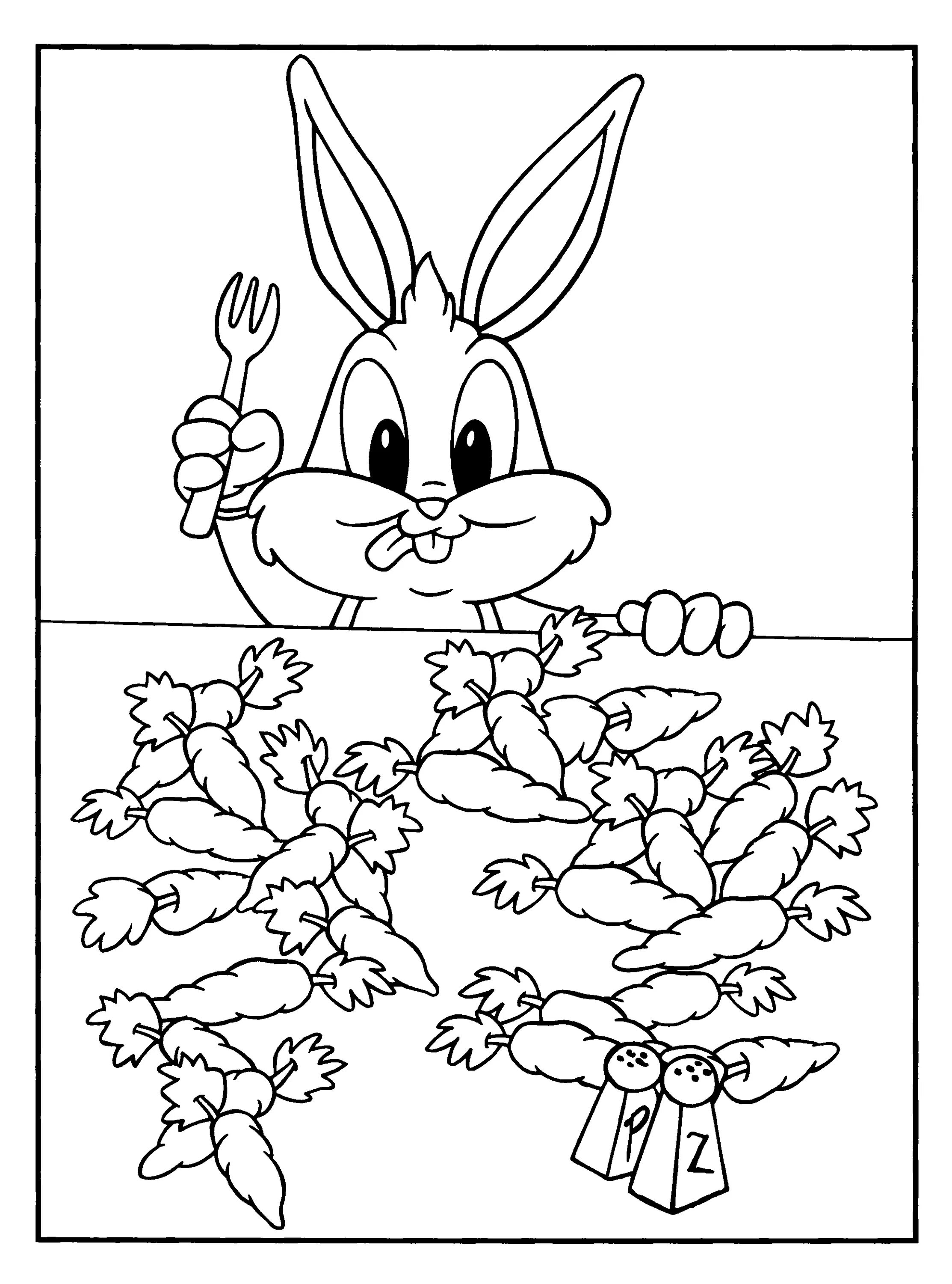 Озорная раскраска tiny bunny