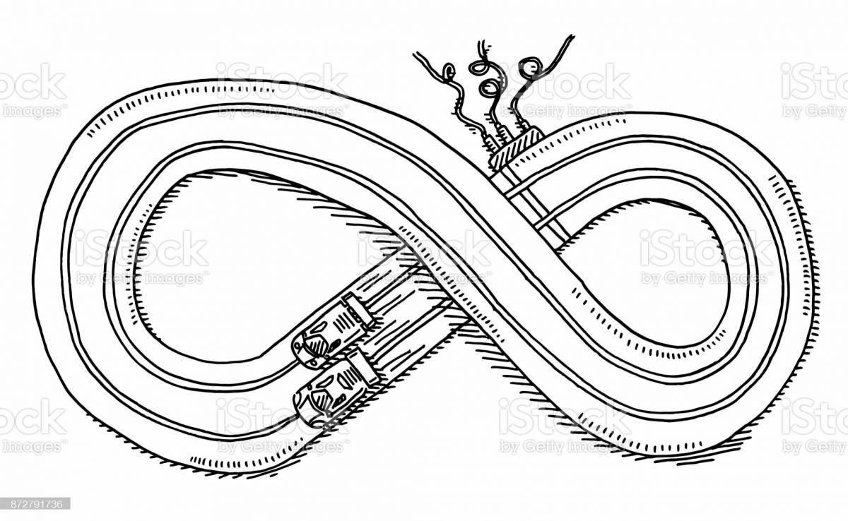 Dynamic racing track coloring page