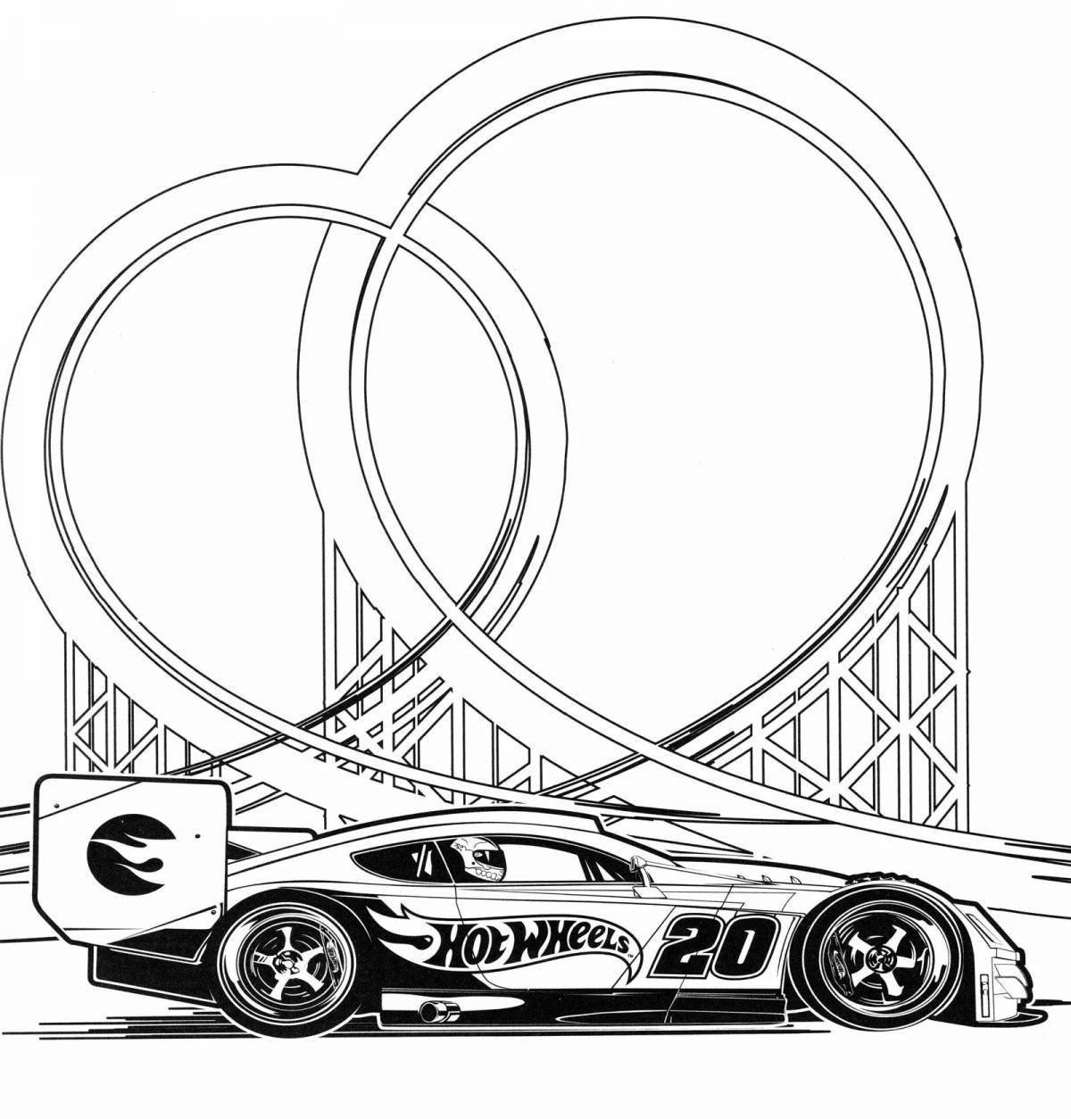 Coloring page busy race track