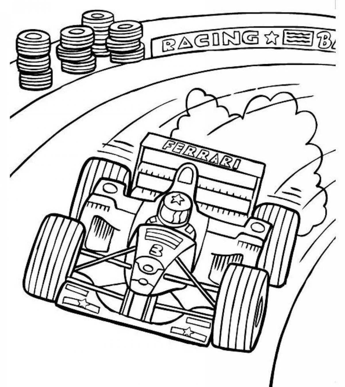 Coloring page tempting race track