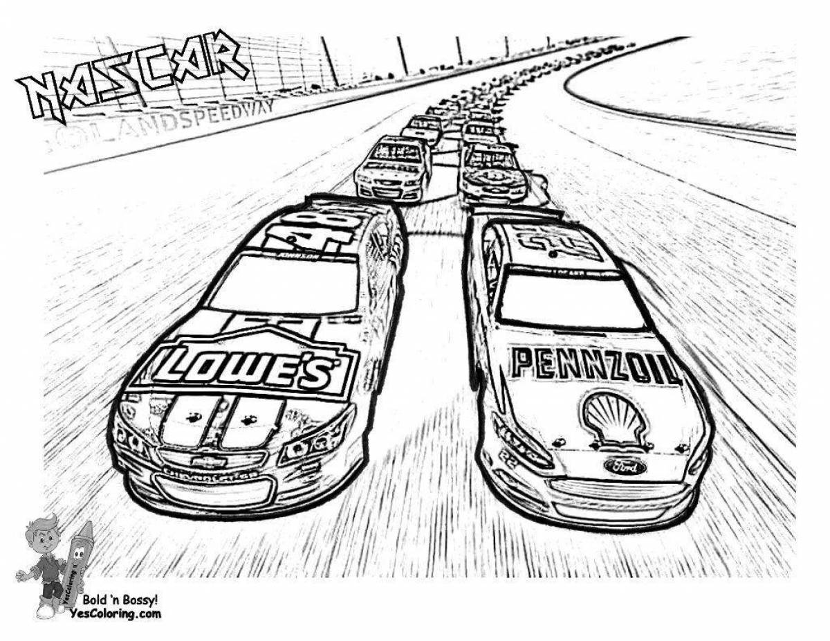 Intriguing race track coloring page