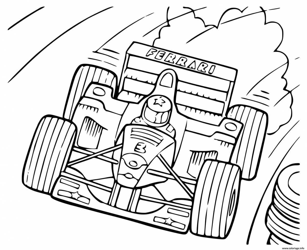 Coloring page bold race track