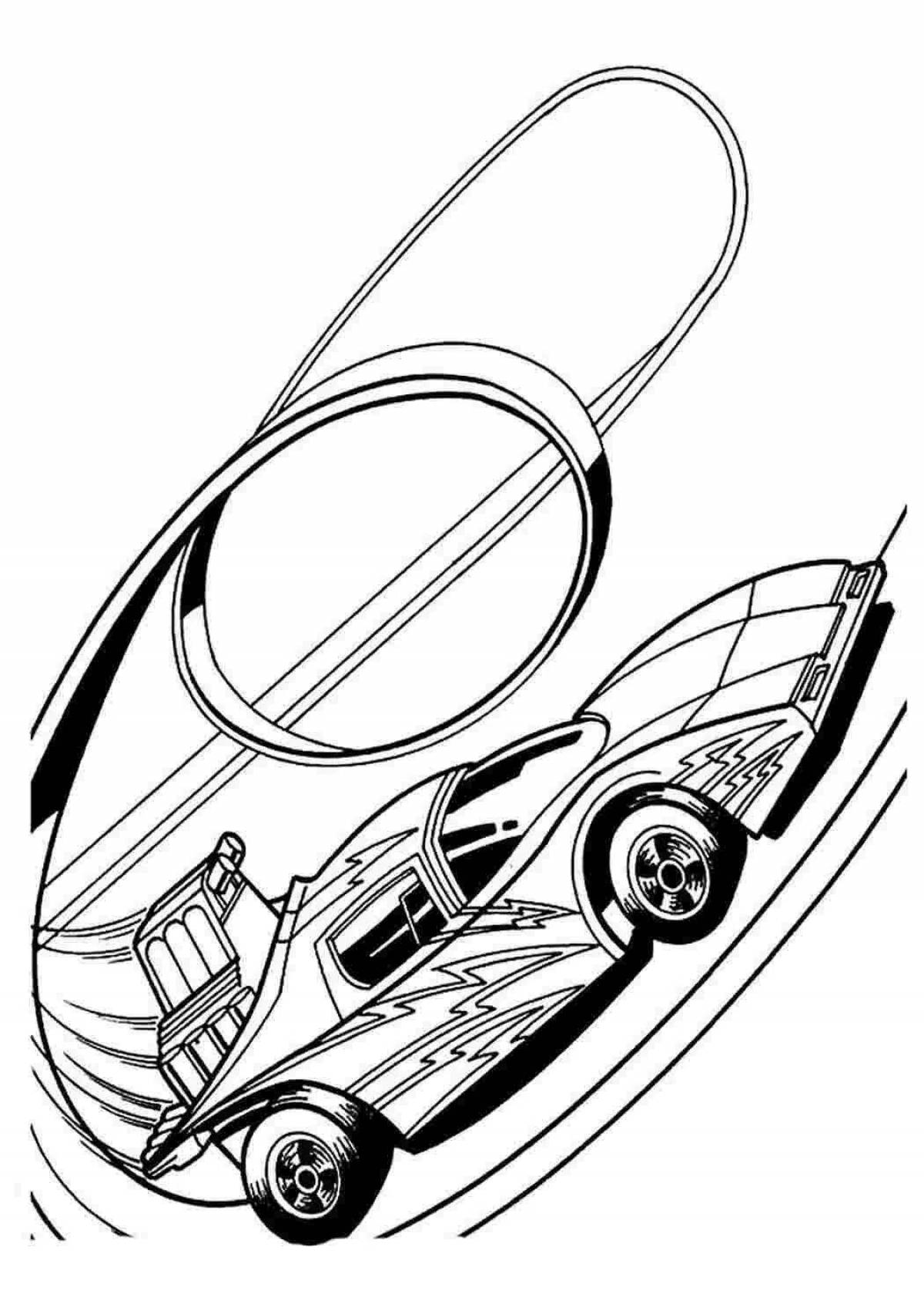 Glowing race track coloring page