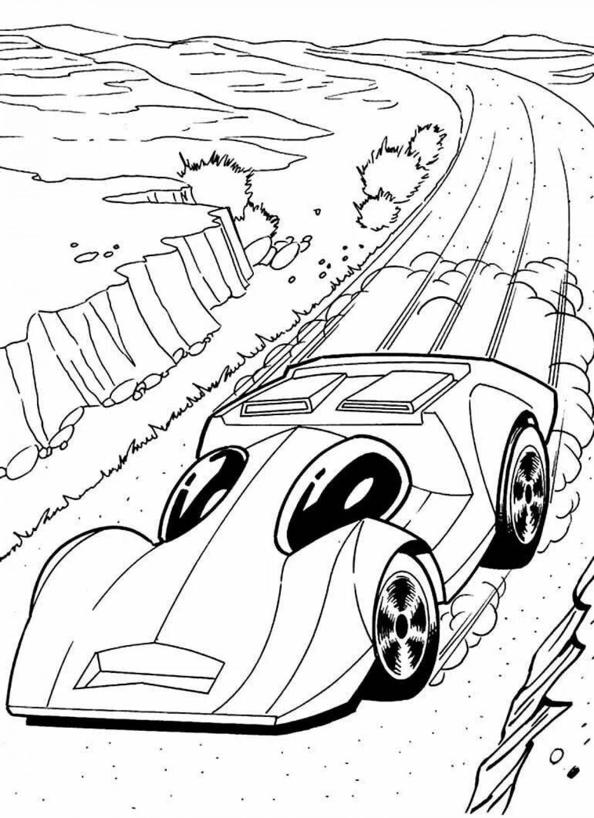 Playful race track coloring page