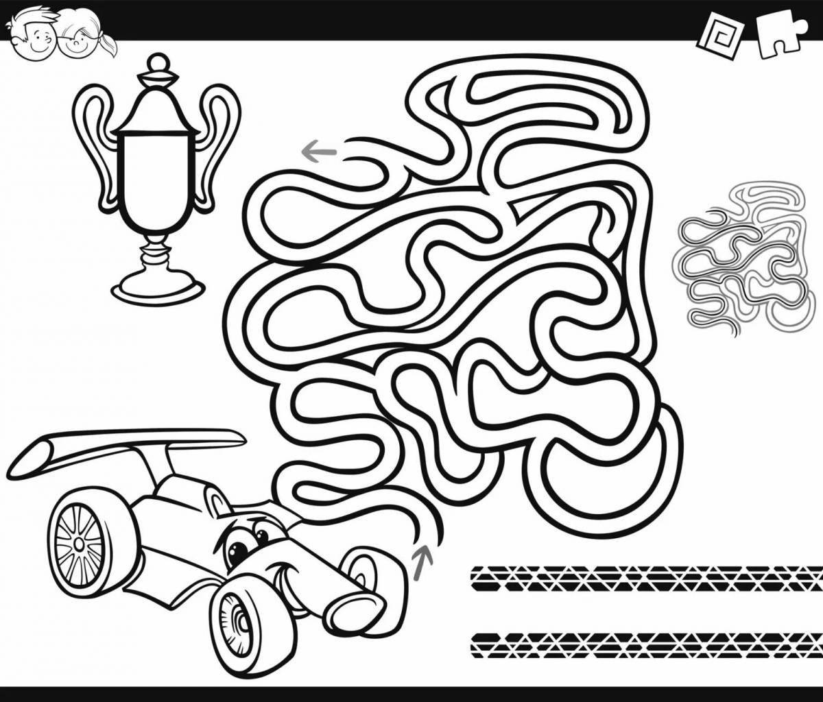 Coloring page magic race track