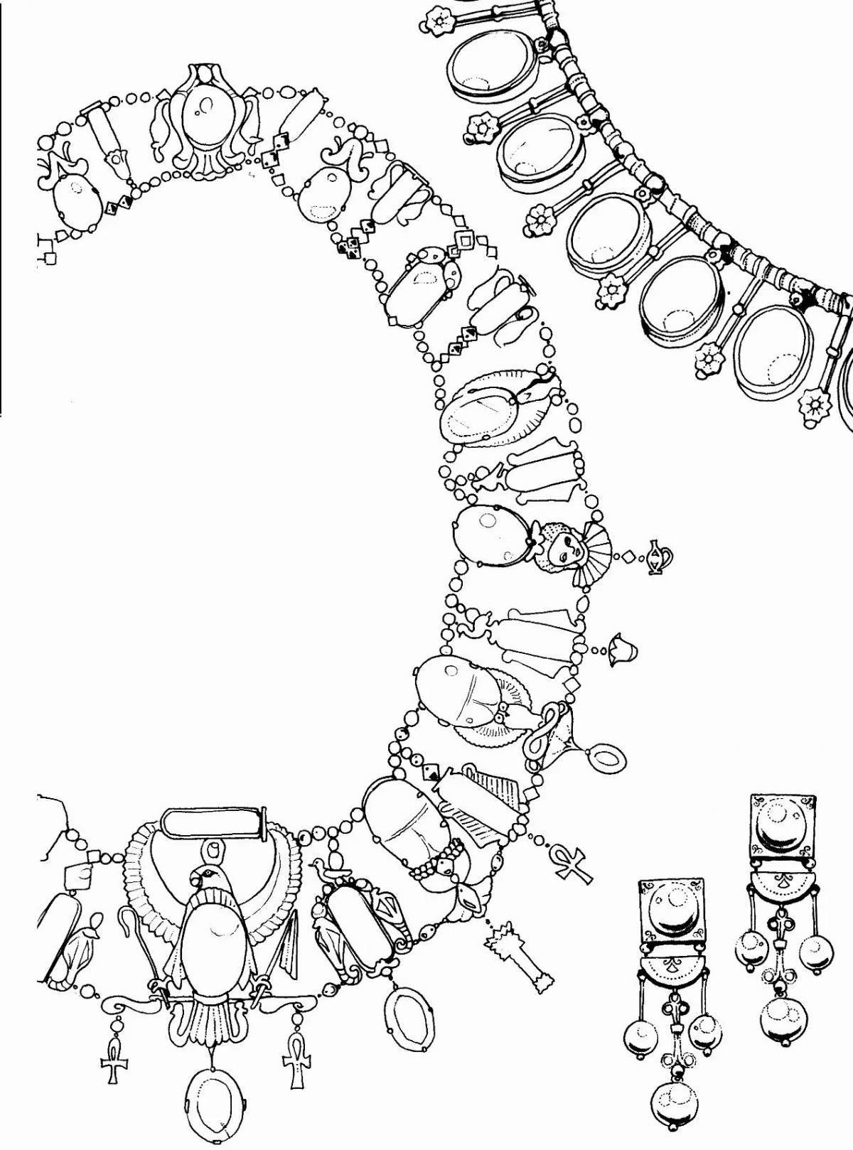 Glitter jewelry coloring pages