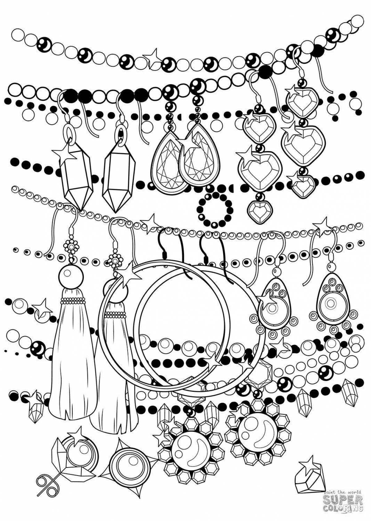 Fine jewelry coloring page