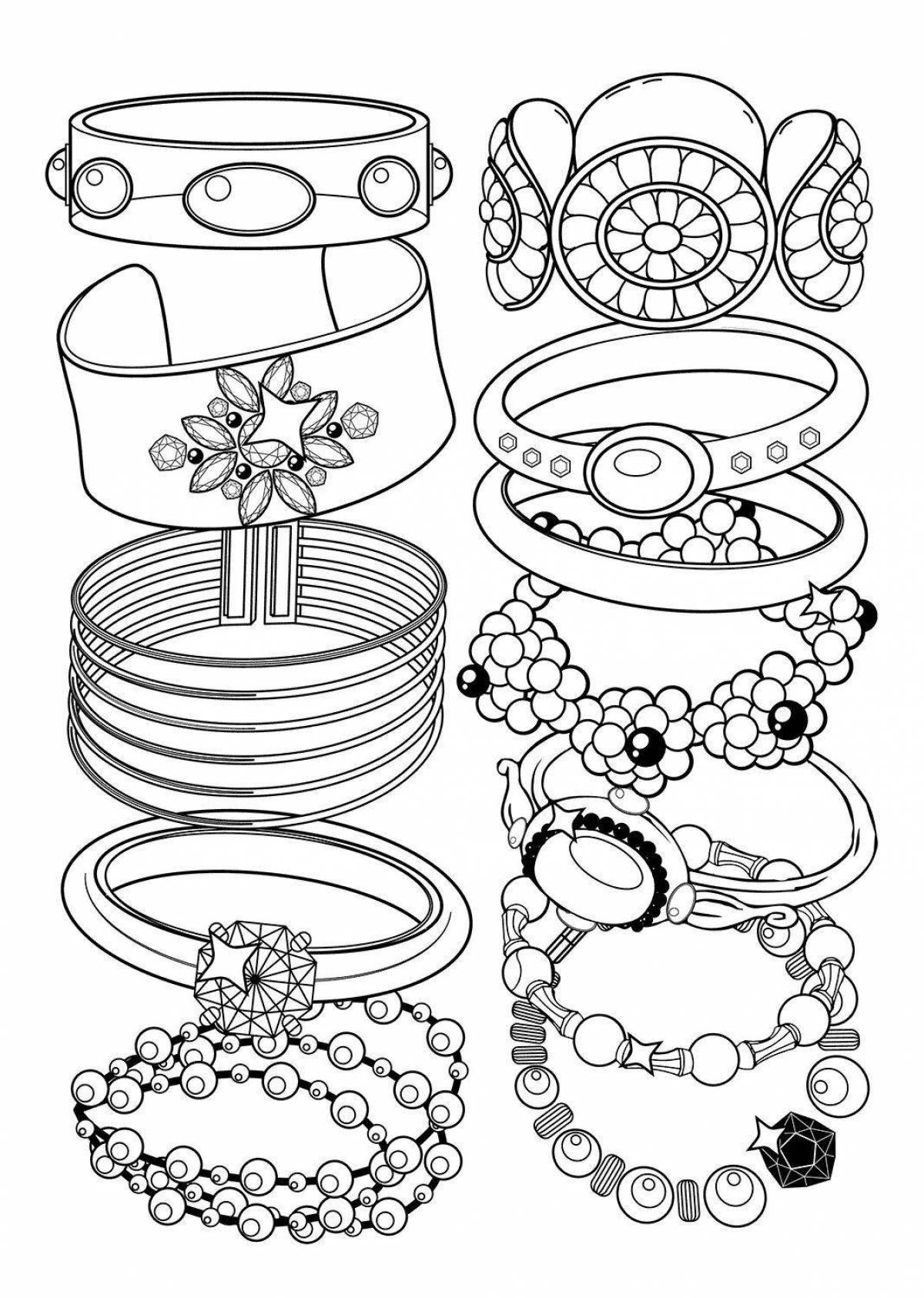 Coloring page elegant jewelry
