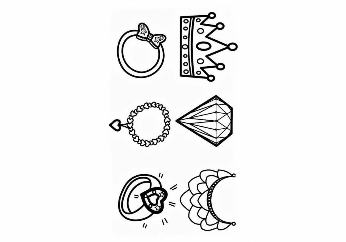 Bright jewelry coloring pages