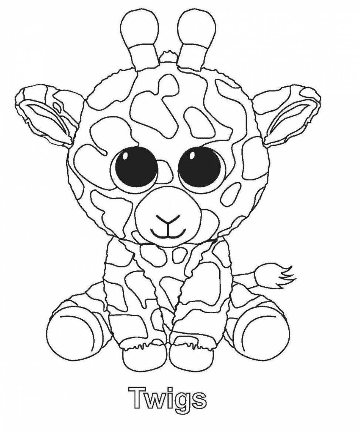 Animated push plush coloring page