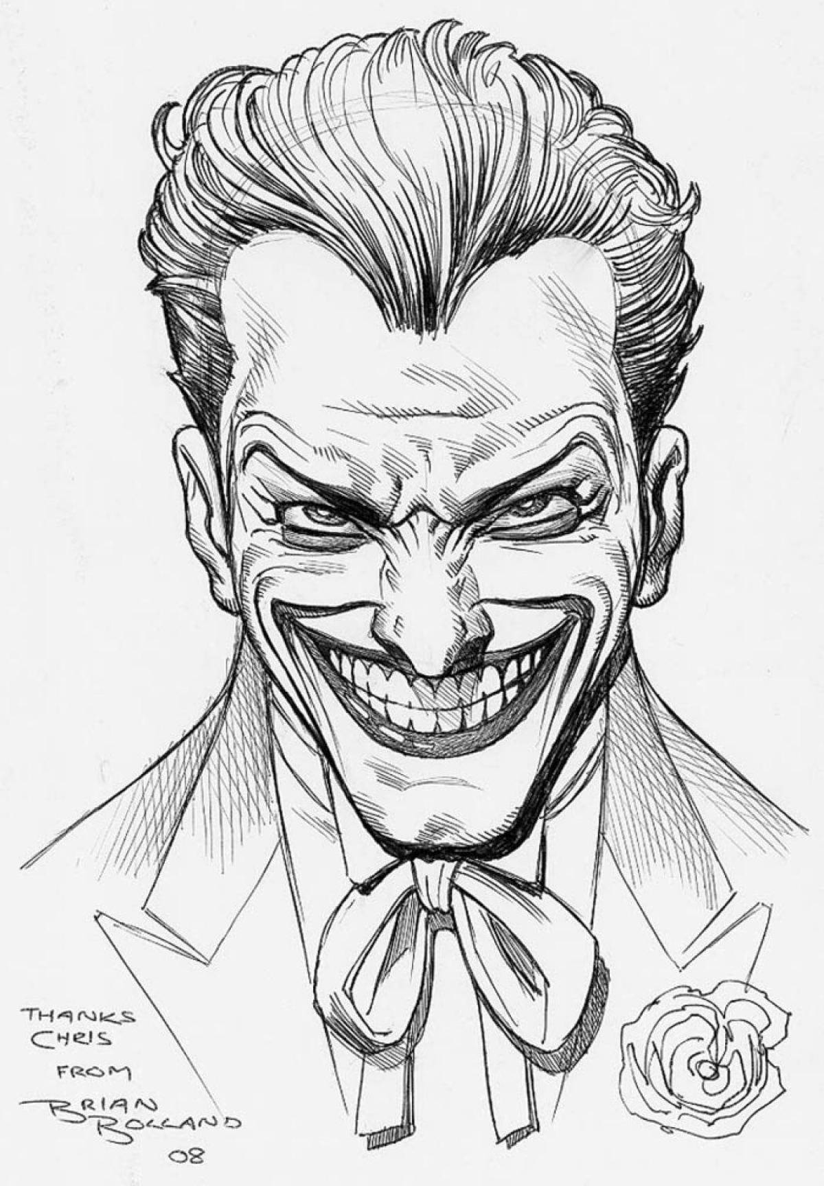 Coloring page of the colorful joker