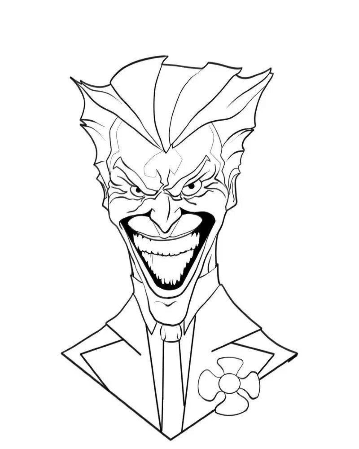 Fun joker face coloring page
