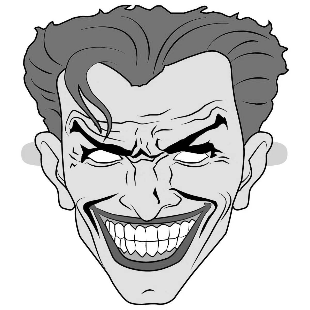 Attractive joker face coloring page