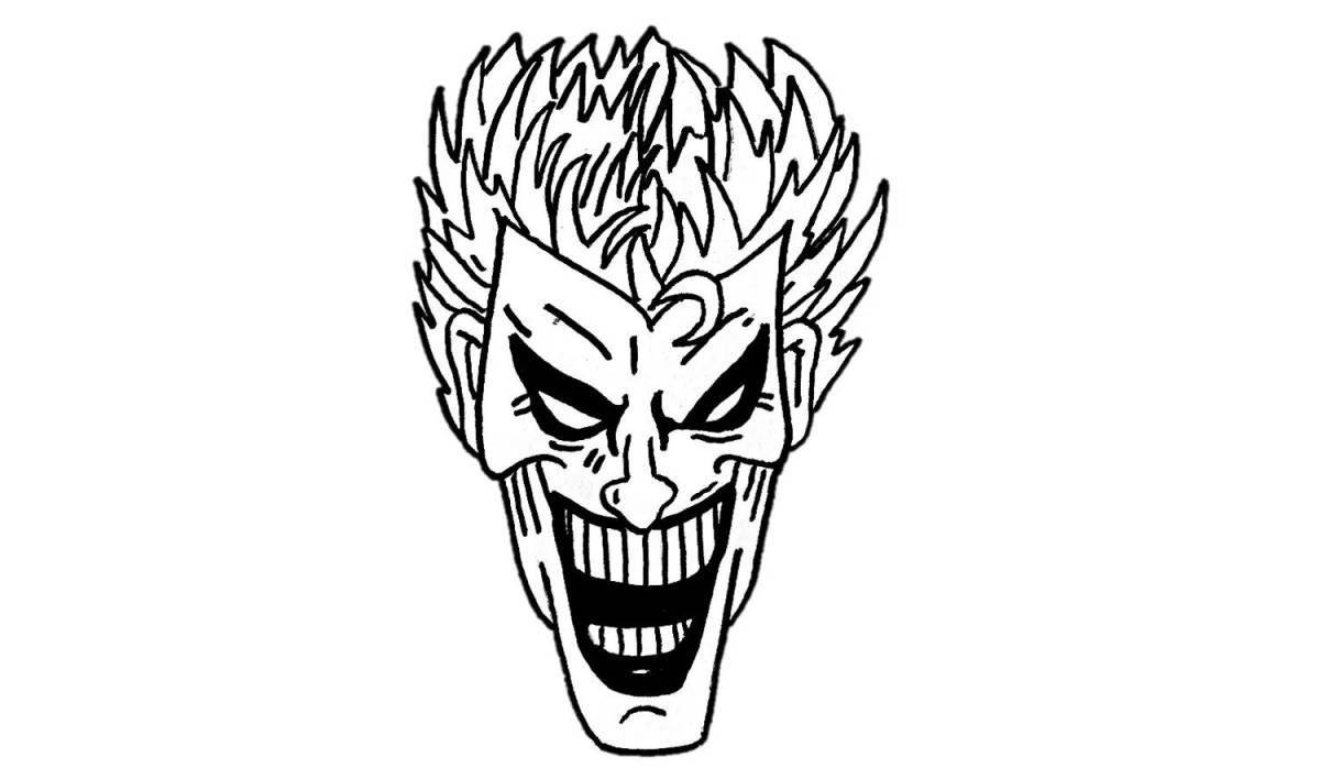 Coloring book shining face of the joker