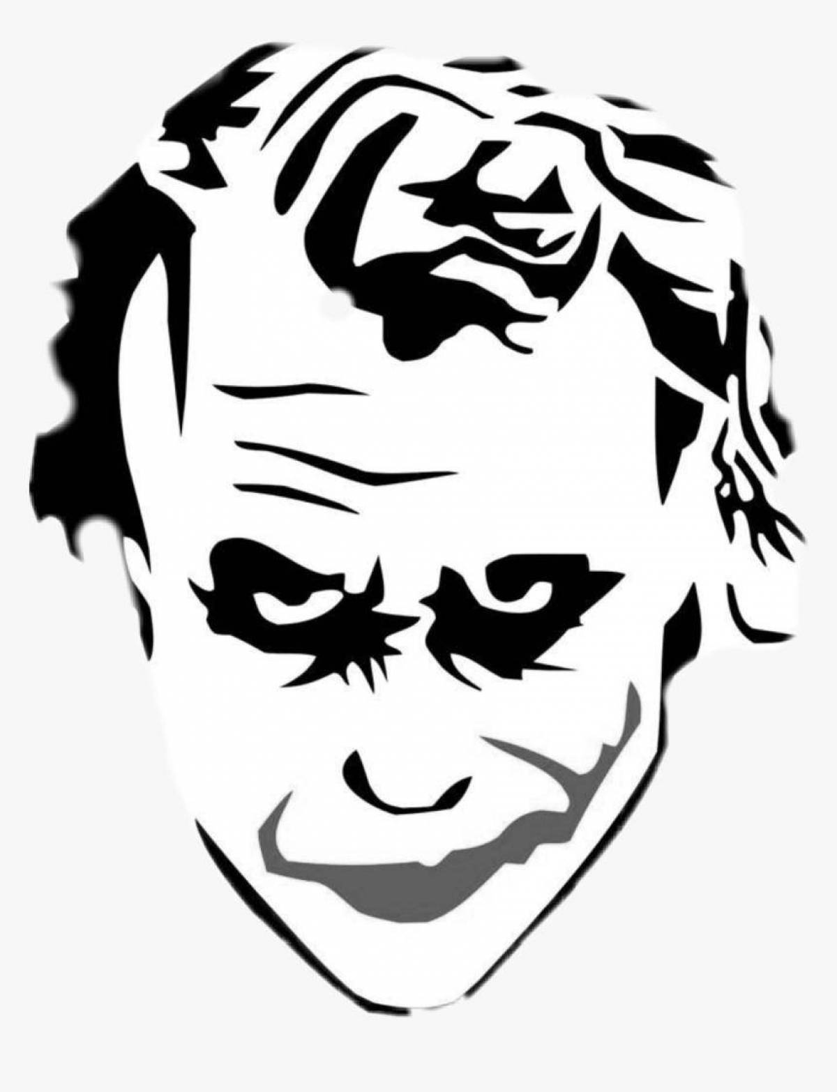 Charming joker face coloring page