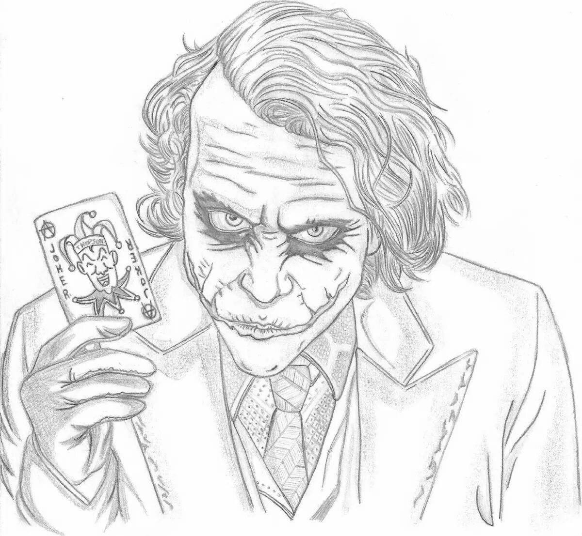 Coloring book magical face of the joker