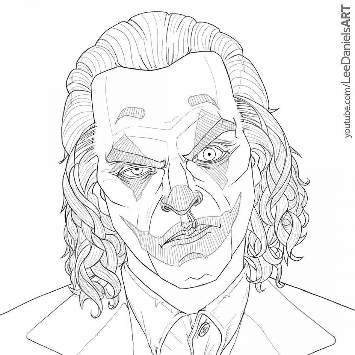 Mystical joker face coloring page
