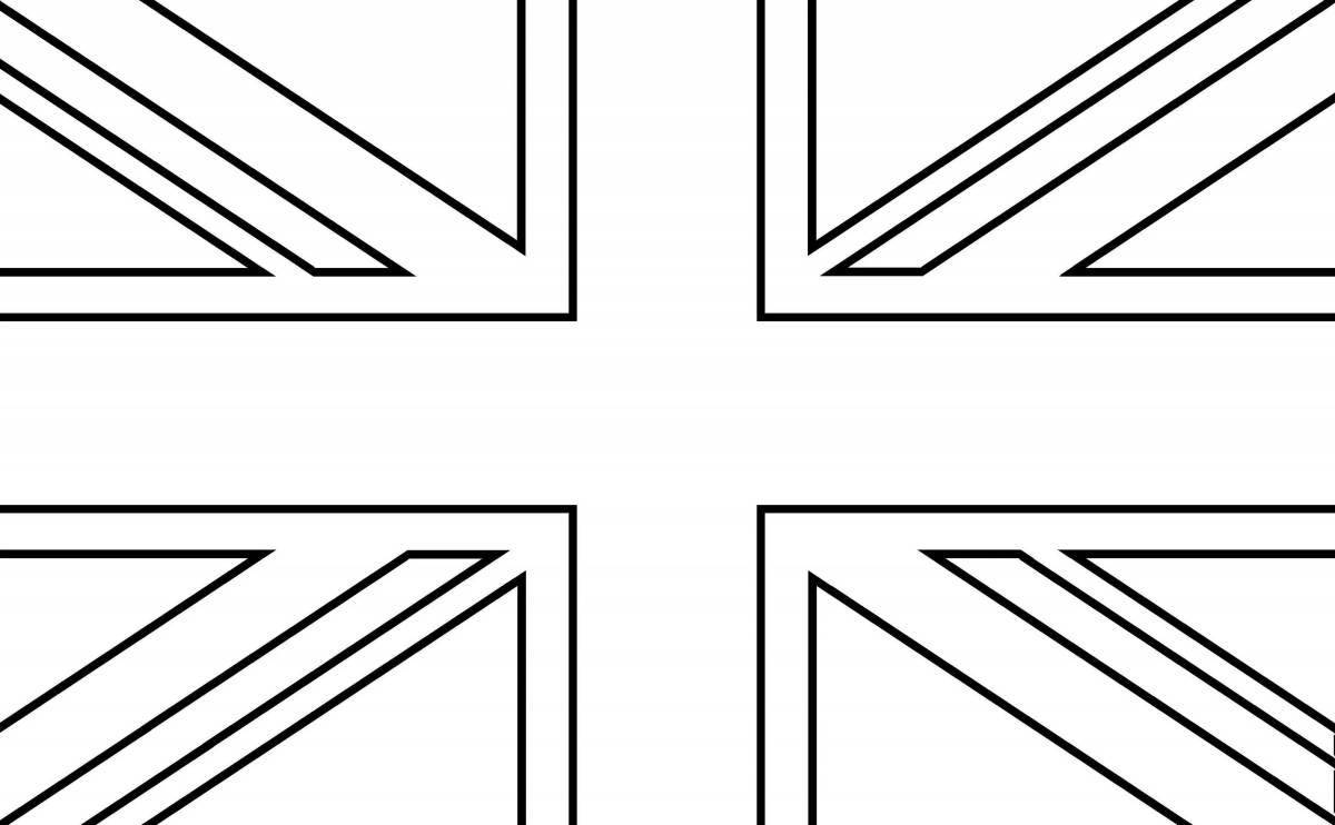 Animated british flag coloring page