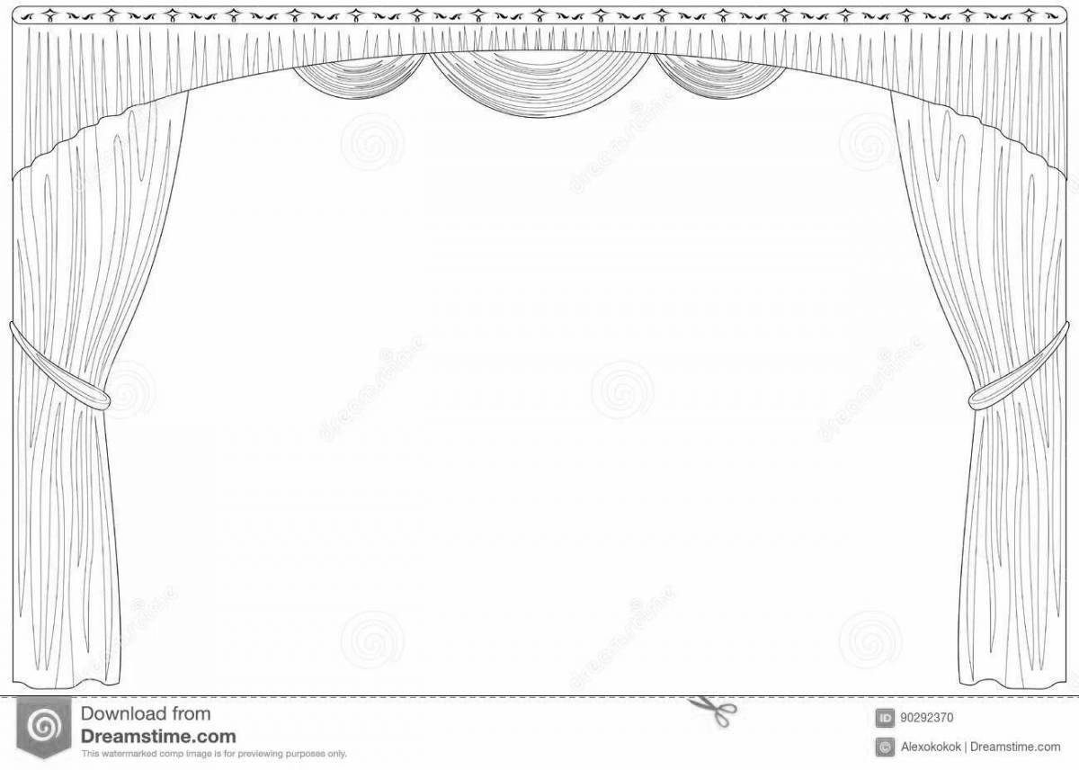 Colourful theater curtain coloring page
