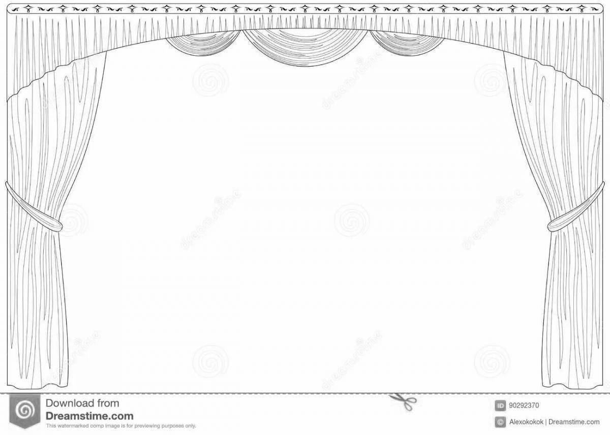 Раскраска красочный театральный занавес
