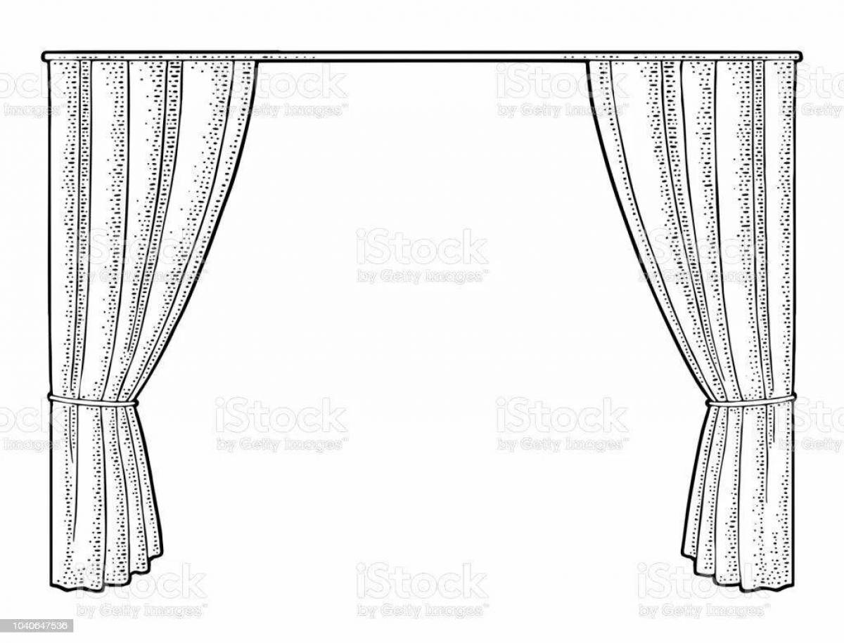Coloring page cheerful theater curtain