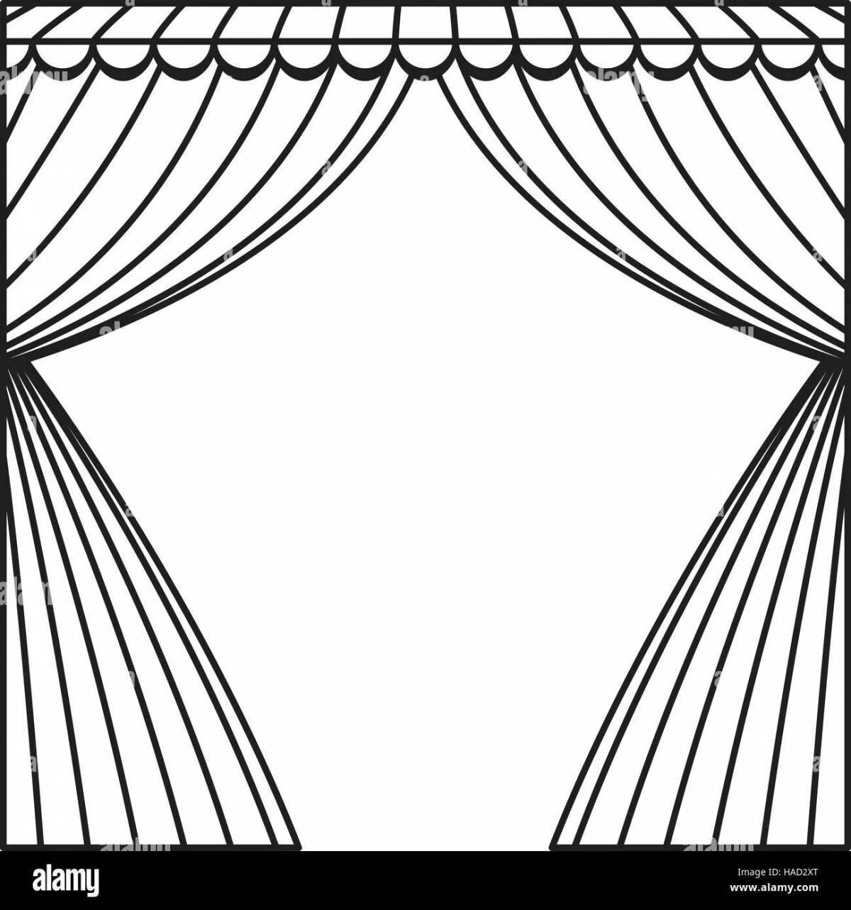 Festive theater curtain coloring page