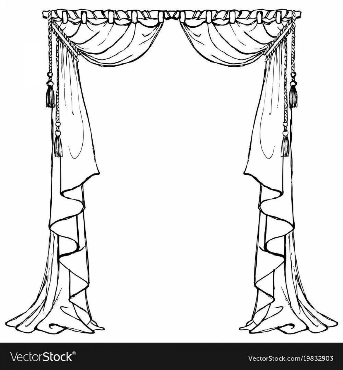 Playful theater curtain coloring page