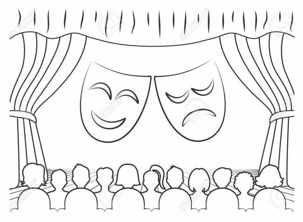 Gorgeous theater curtain coloring page