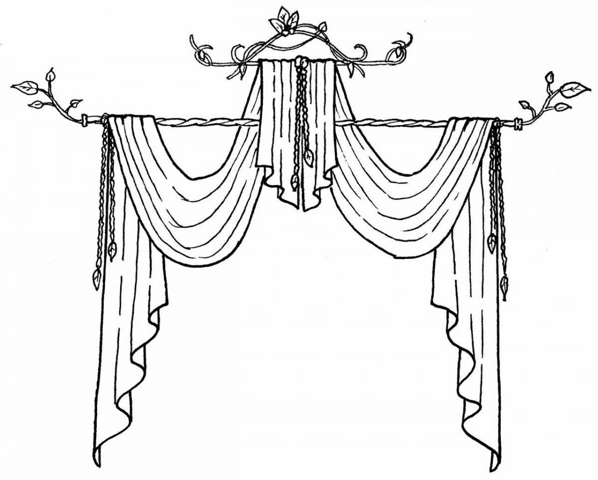 Exquisite theater curtain coloring page