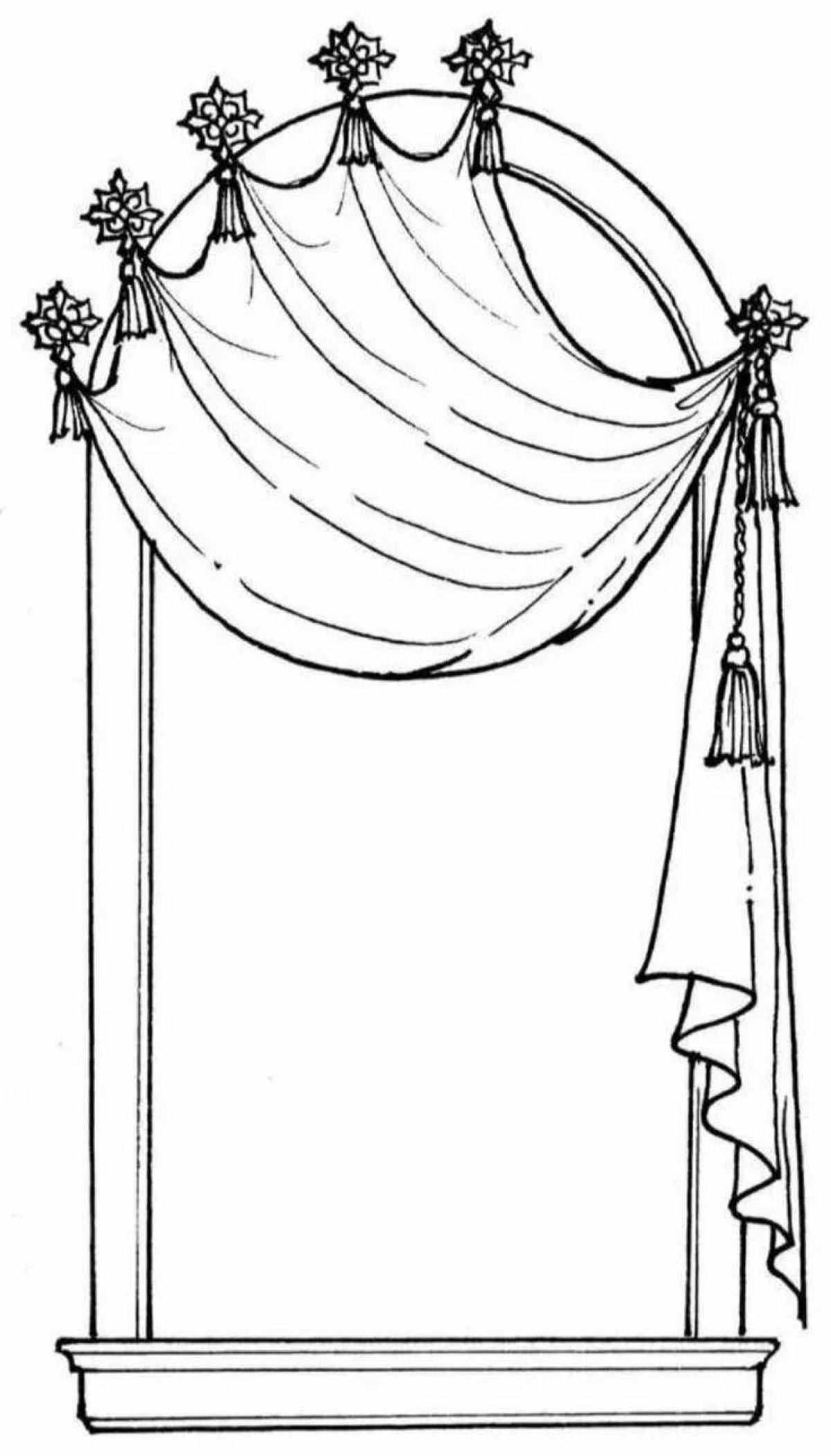 Coloring page elegant theater curtain