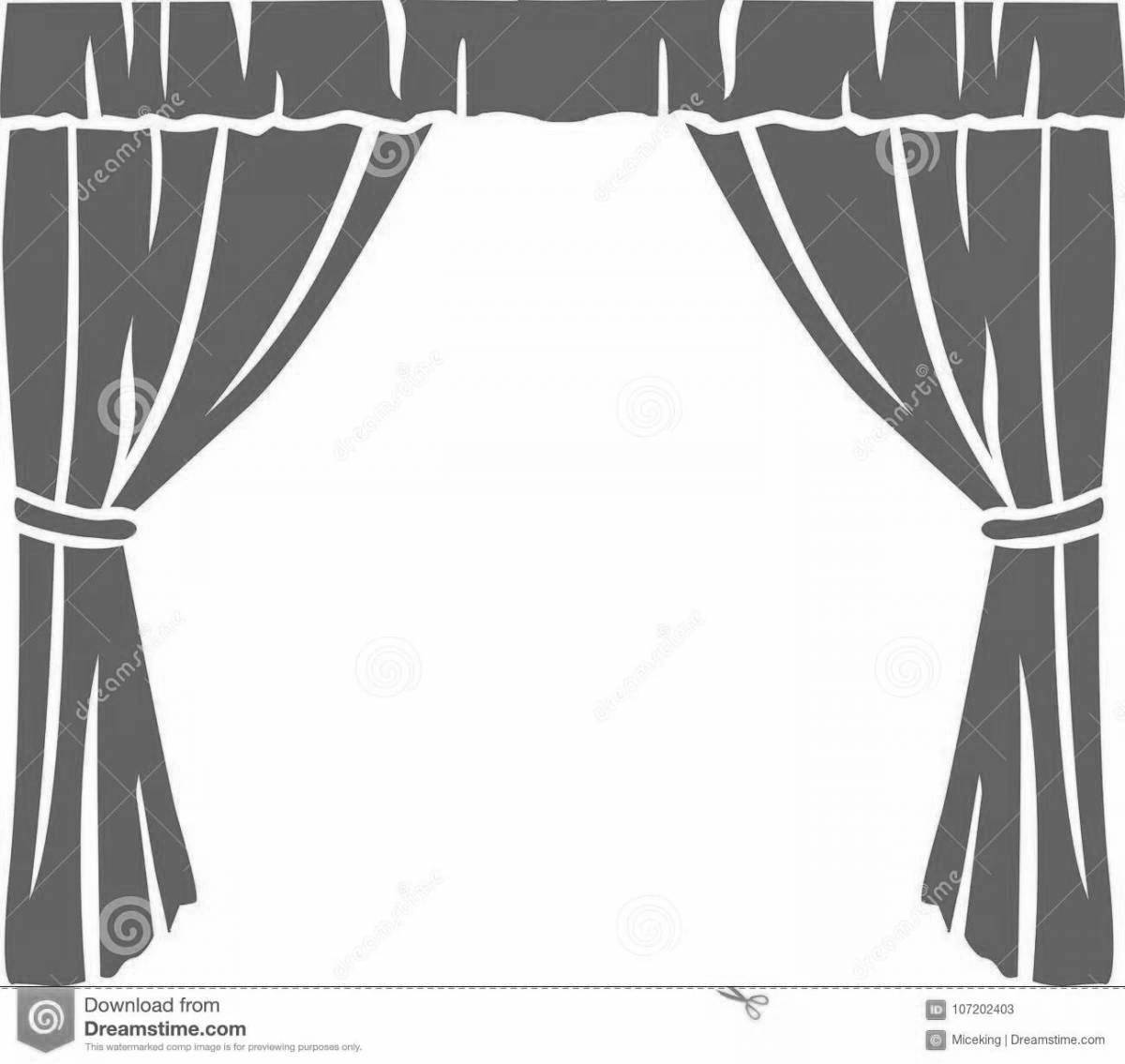 Coloring page unusual theater curtain