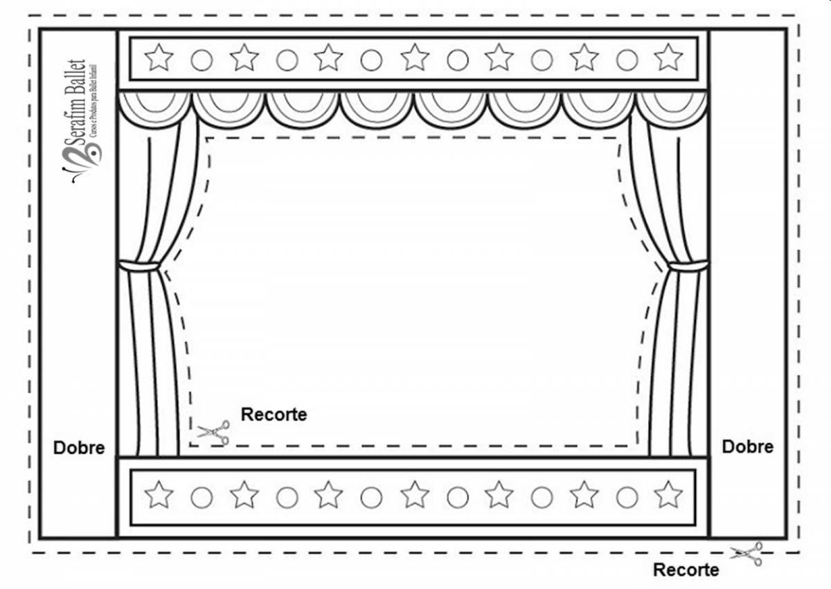 Glitter theater curtain coloring page