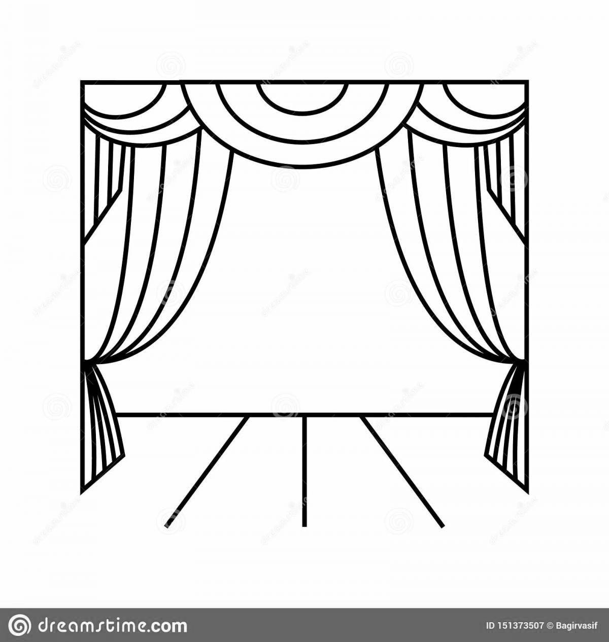 Rampant theater curtain coloring page