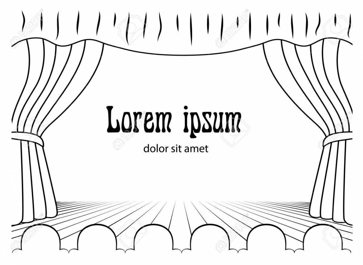 Animated theater curtain coloring page