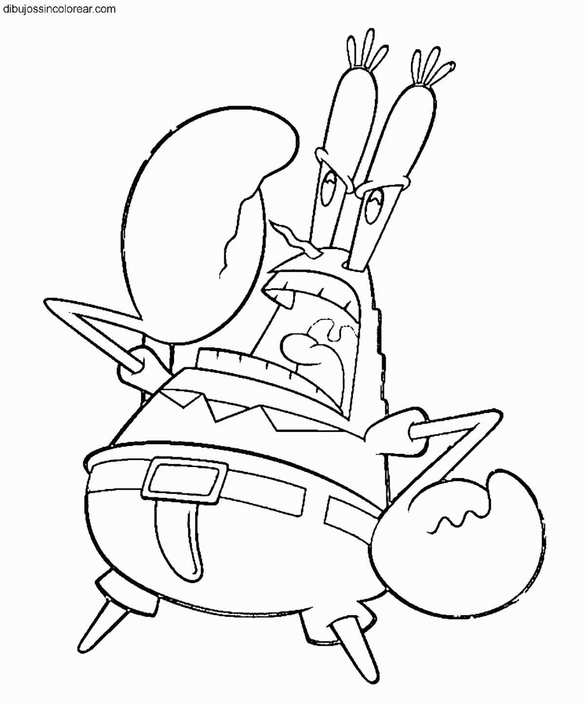 Coloring playful krusty crabs