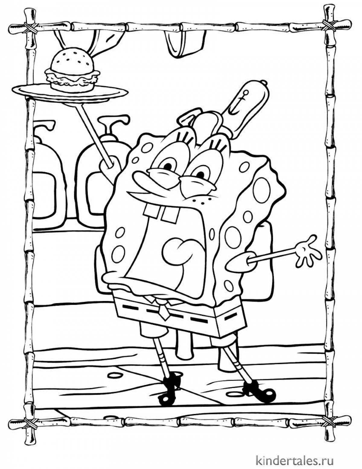 Exciting krusty crab coloring page