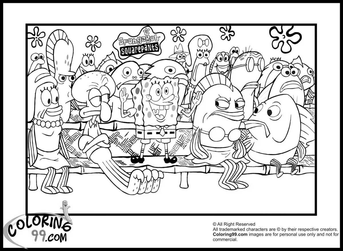 Krusty glowing crab coloring page