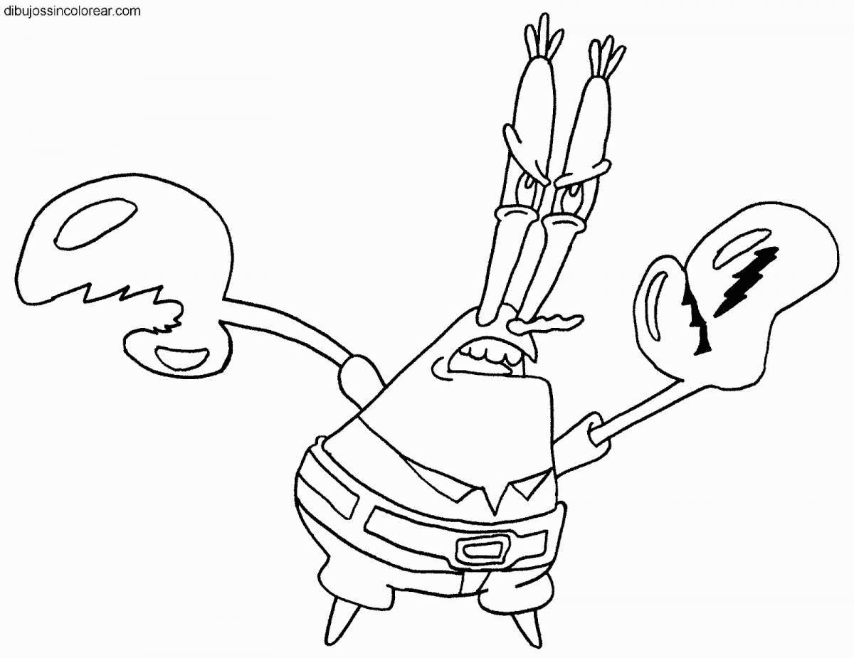 Sparkling Krusty Krab Coloring Page