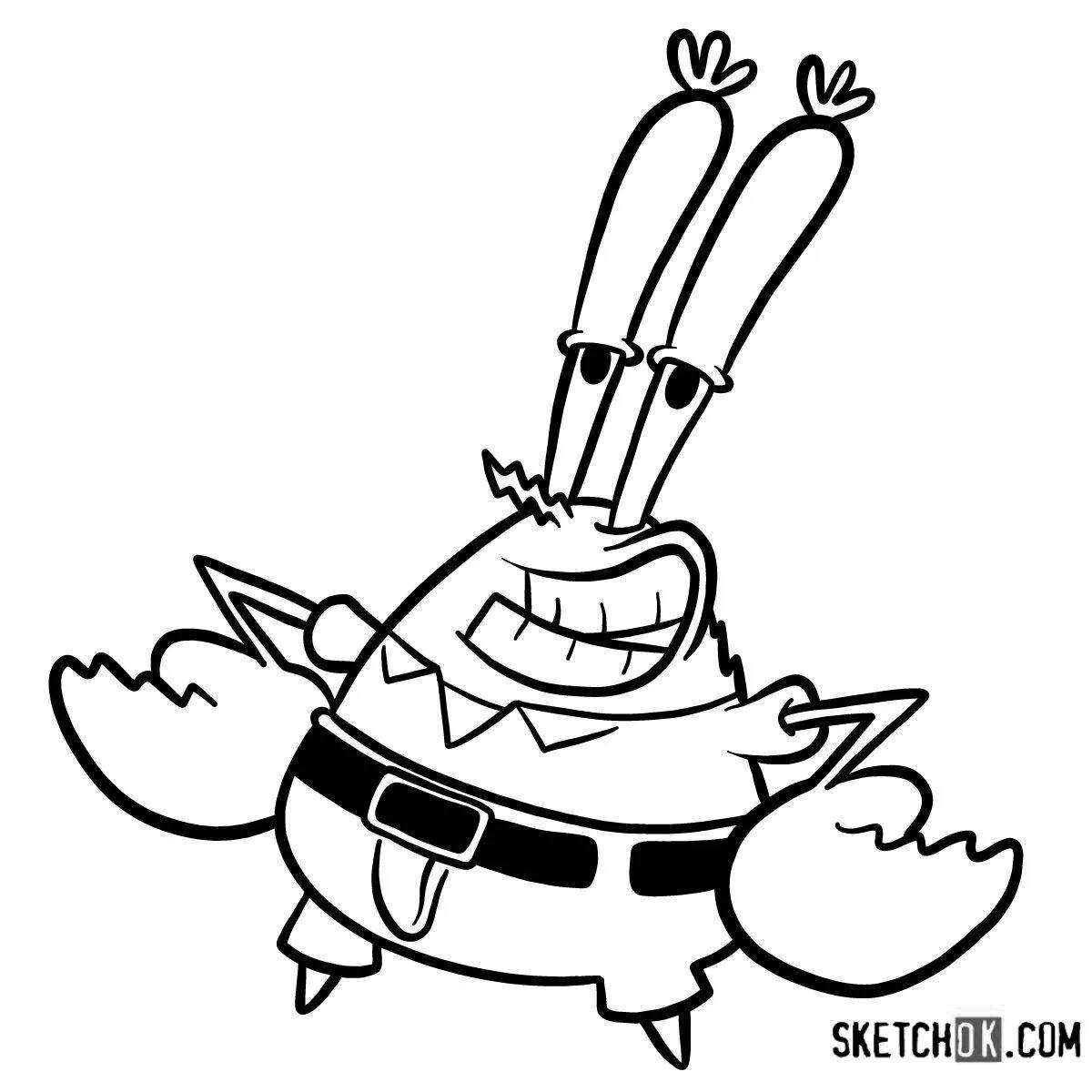Intriguing Krusty Krab Coloring Page