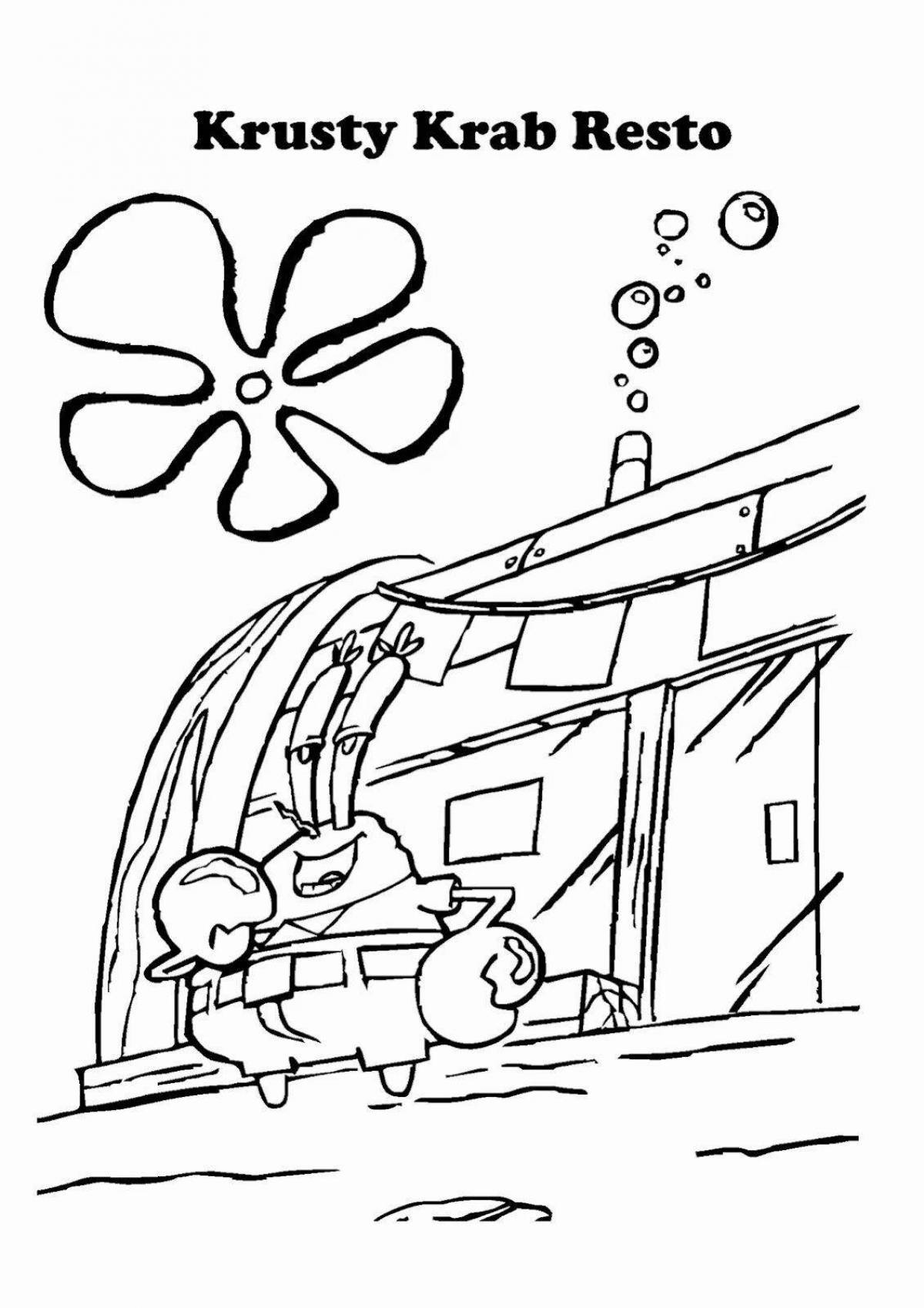 Adorable Krusty Krab coloring book