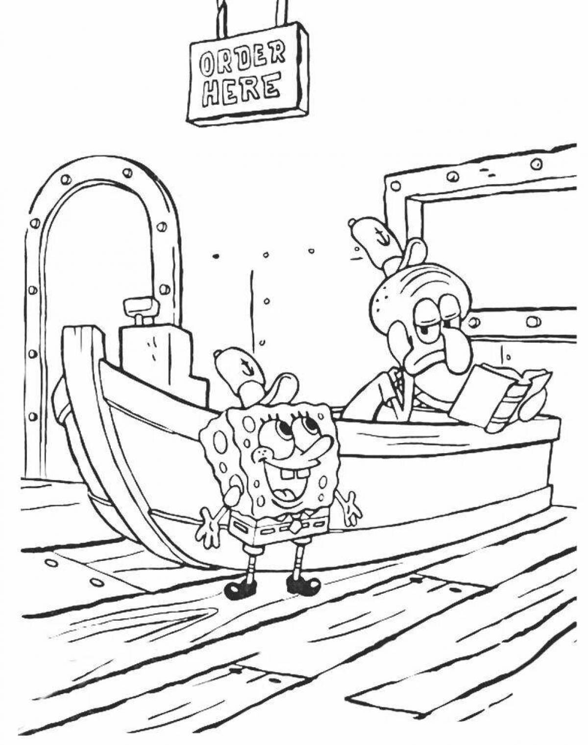 Fancy Krusty Krab coloring book