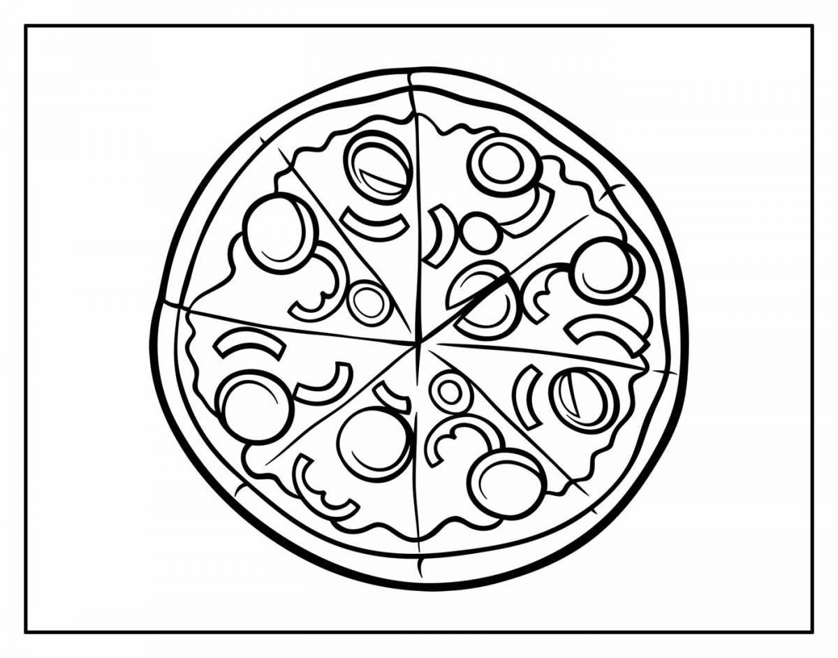 Вкусная раскраска пепперони пицца