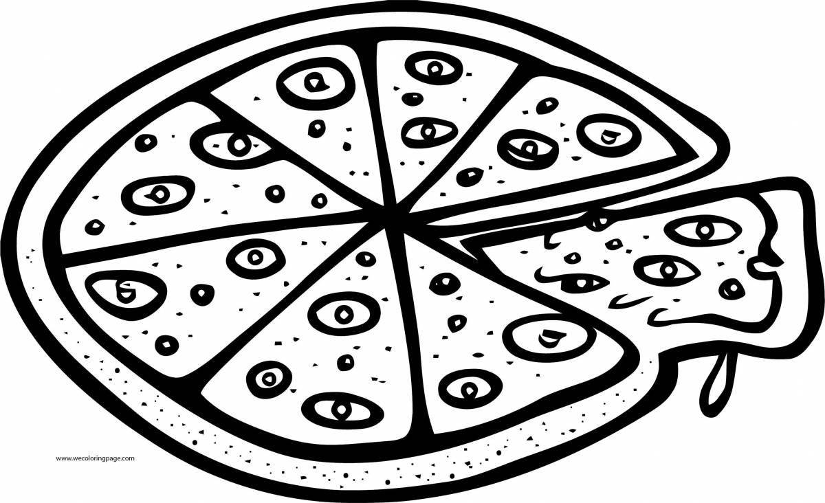 Соблазнительная раскраска пицца с пепперони