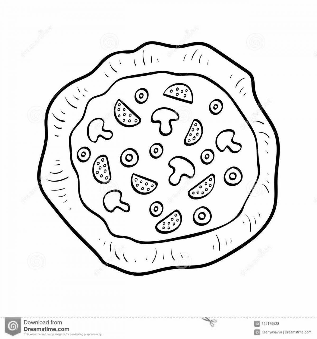 Вкусная раскраска пицца пепперони